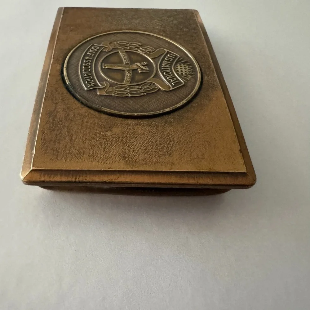 Vintage US National Senior Open Golf Association Belt‎ Buckle Copper Tone